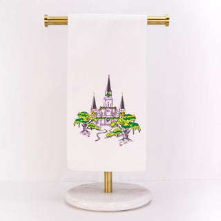 MARDI GRAS CATHEDRAL HAND TOWEL - WHITE/MULTI