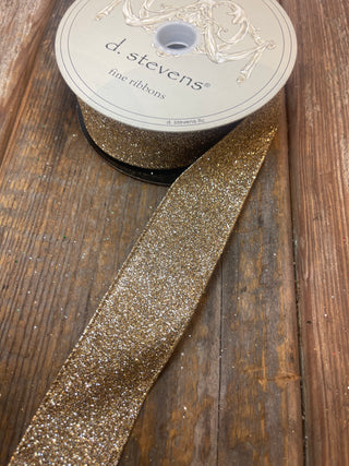 RIBBON - 1.5X10 VINTAGE GLITTER - GOLD SILVER