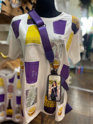 QOS - Purple & Gold All Over Drink Tee