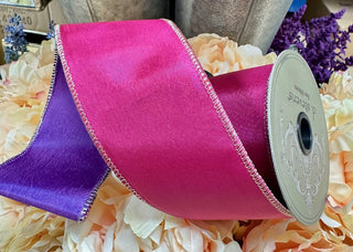 2.5X10 TAFFETA DOUBLE SIDE - HOT PINK/PURPLE