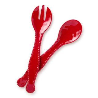 PERLETTE RED 2PC SALAD SERVERS