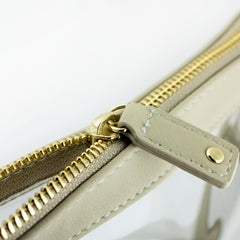 LARGE CROSSBODY - CLEAR PVC WITH TAN AND GOLD ACCENTS