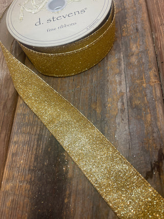 RIBBON - 1.5X10 VINTAGE GLITTER - GOLD