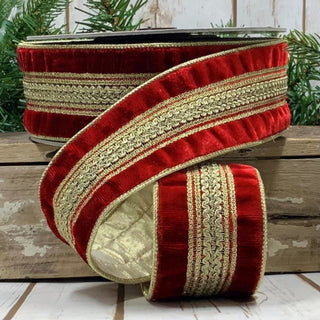 VELVET VERONA GOLD TRIM -RED  2.5X10