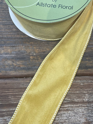 RIBBON - 2.5X10 VELVET RIBBON -YELLOW