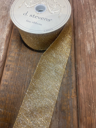 RIBBON - 2.5X10 VINTAGE GLITTER - GOLD SILVER