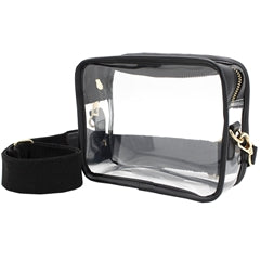 CAMERA CROSSBODY - CLEAR W/ BLACK ACCENT