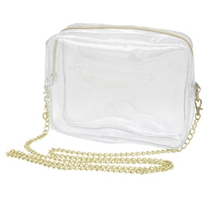 CAMERA CROSSBODY - CLEAR W/ GOLD ACCENT