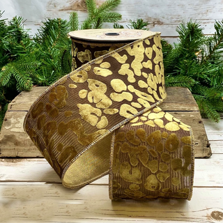 4X10 JACQUARD LEOPARD -GOLD