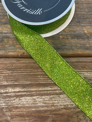 RIBBON - 1.5X10 DIAMOND DUST -LIME