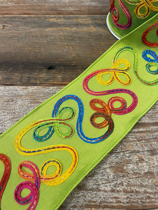 WHIMSY RIBBONS -LIME 4X10