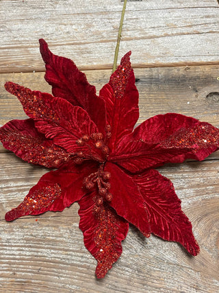 26X13'' POINSETTIA SPRAY -RED