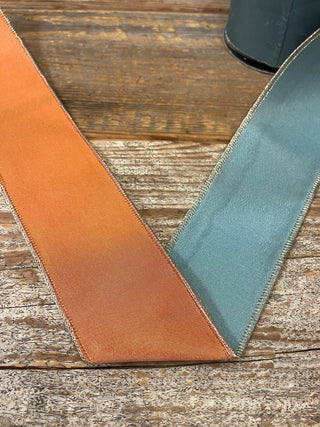 2.5X10 TAFFETA DOUBLE SIDE -ORANGE/CELADON