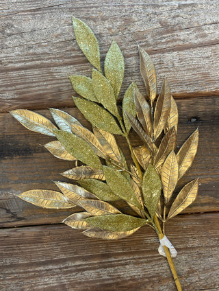 28'' LAUREL LEAF SPRAY -GOLD W/ GLITTER