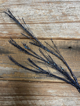 34'' GLITTER/SEQUIN PAMPAS GRASS SPRAY -MIDNIGHT BLUE