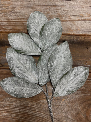 32'' FROSTY MAGNOLIA LEAF SPRAY -FROSTED/GOLD