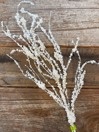 32'' SNOWY TWIG SPRAY -WHITE