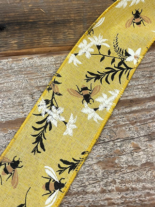 2.5X10 LINEN BEE FLORAL -YELLOW