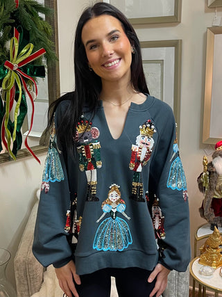 QOS - Dark Teal Nutcracker Ballet Sweatshirt