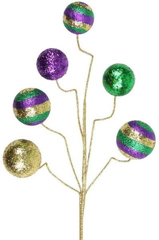 20'' SWIRL GLITTER BALL SPRAY -MARDI GRAS