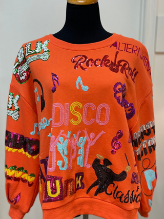 QOS - Orange Music Sweatshirt