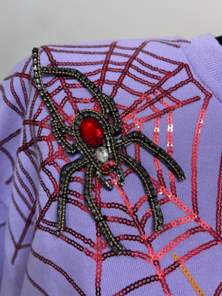 QOS - Lavender Spiderweb Sweatshirt