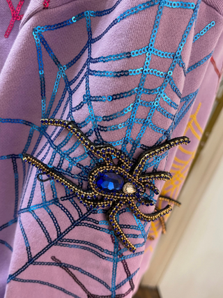 QOS - Lavender Spiderweb Sweatshirt