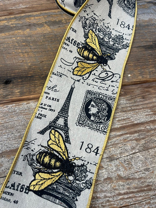 RIBBON - 4X5 SCRIPT BEE -TAN