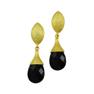 DALLAS DROP SHAPE STONE EARRINGS - BLACK - BETTY CARRE