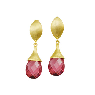 DALLAS DROP SHAPE STONE EARRINGS - HOT PINK - BETTY CARRE