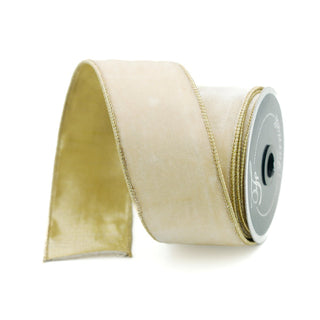 RIBBON - 2.5X10 FLASHY VELVET -IVORY