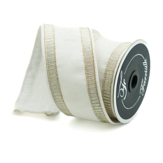 RIBBON - 2.5X10 PLEATED BORDERS -WHITE PLAT