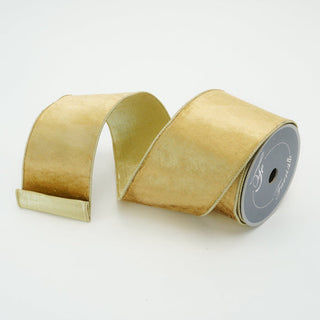 RIBBON - 2.5X10 VELVET LUSTER- GOLD