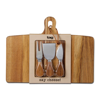 LONG ACACIA BOARD & CHEESE SET