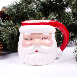 RED CERAMIC SANTA MUG