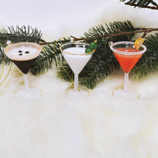 MARTINI 3 PC GLASS ORNAMENT SET (GIFT BOXED)