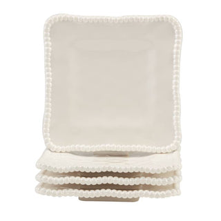 PERLETTE CREAM SQUARE CANAPE PLATES