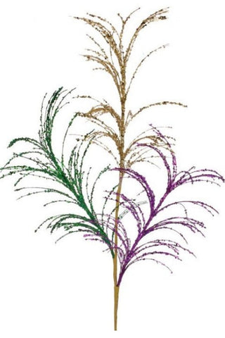 34'' GLITTER MARDI GRAS GRASS SPRAY