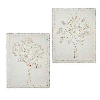 23.5'' FLORAL EMBOSSED METAL WALL ART