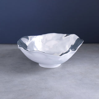 THANNI MAIA LARGE BOWL - WHITE & SILVER