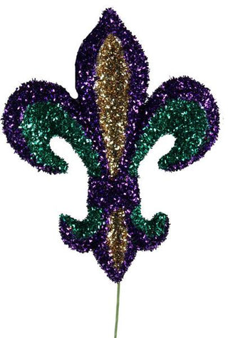 8'' V-CUT GLITTER FLEUR DE LIS W/ PICK